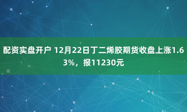 配资实盘开户 12月22日丁二烯胶期货收盘上涨1.63%，报11230元